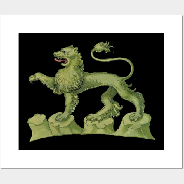 Alchemy Green Lion Wall Art by Pixelchicken